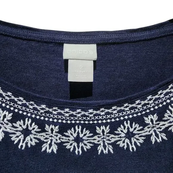 Chico's Top Embroidered Tee - Picture 2 of 6